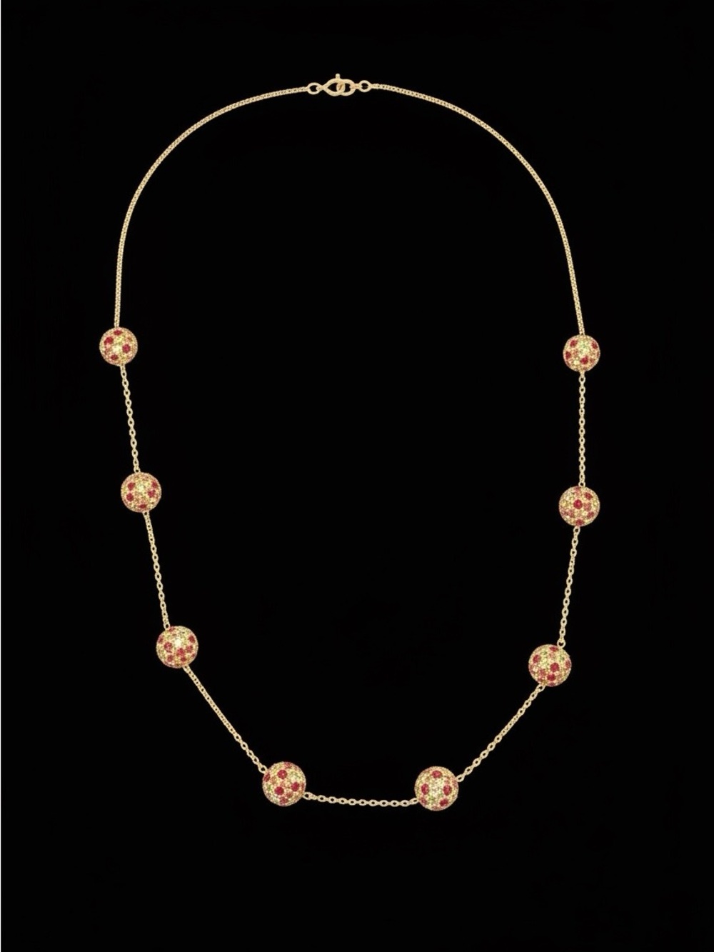Necklace with Multicolor Crystal Bead Accents